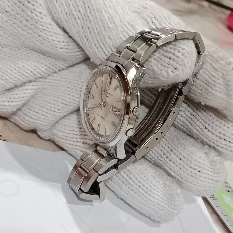 Reloj vintage de regalo para hombre Seiko Sportsmatic Deluxe 7619 Reloj automático 25 joyas Fondo de caja Dolphin imagen 10