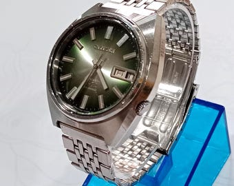 Reloj Citizen V2 automático vintage para hombre, esfera verde, día y fecha, japonés, regalo