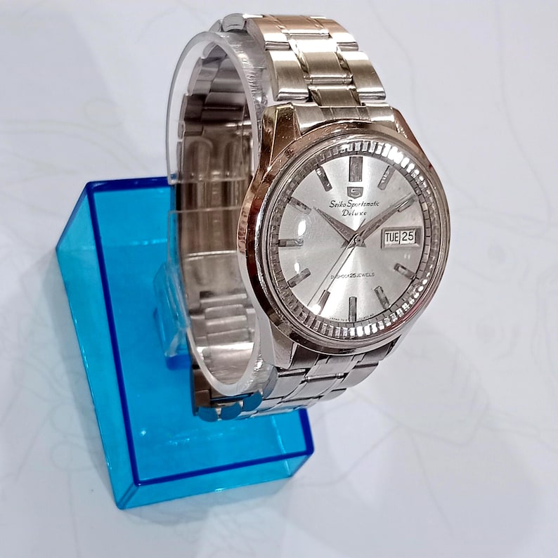 Reloj vintage de regalo para hombre Seiko Sportsmatic Deluxe 7619 Reloj automático 25 joyas Fondo de caja Dolphin imagen 14