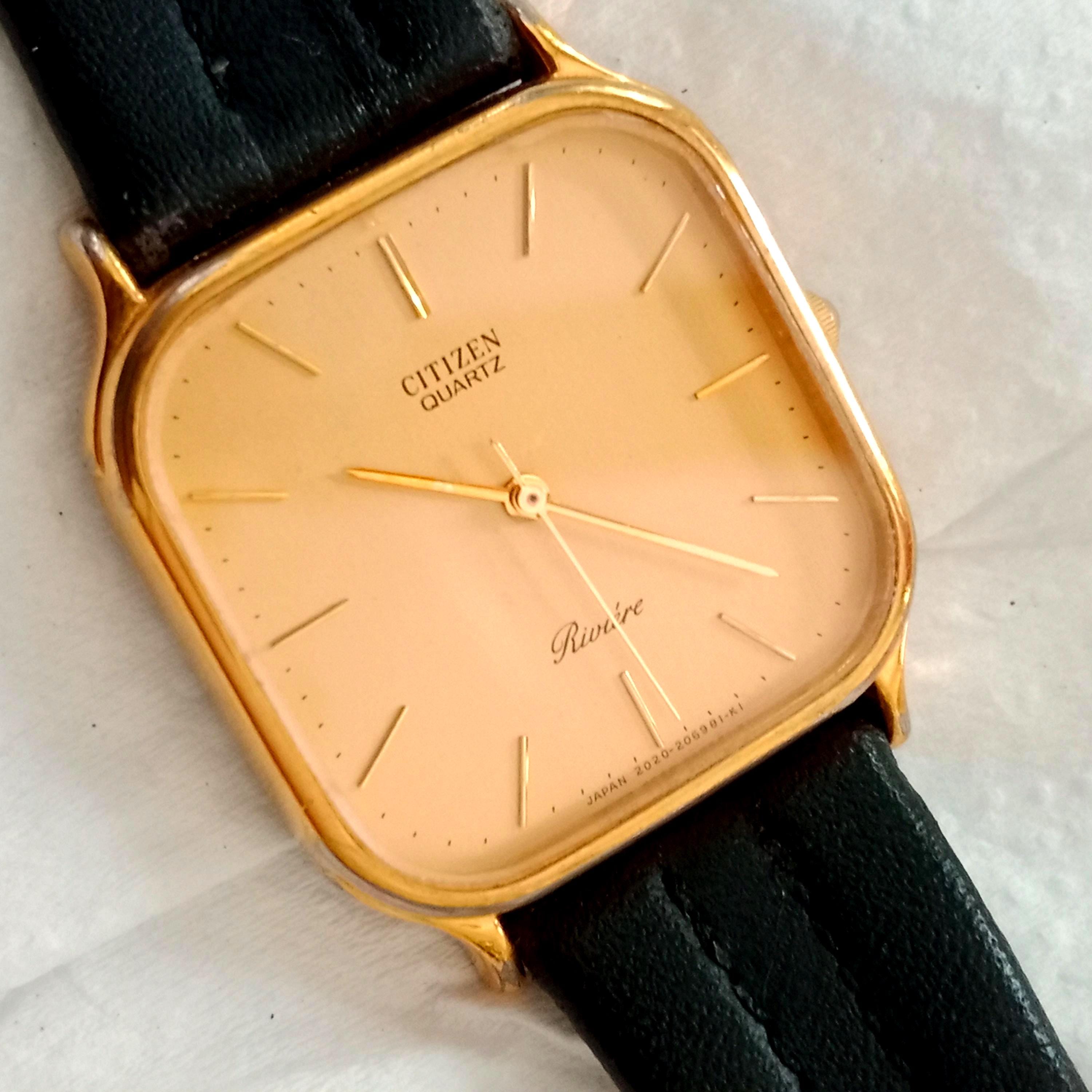 Vintage Citizen Riviere Men's Gold Plated Tank Watch | Quartz