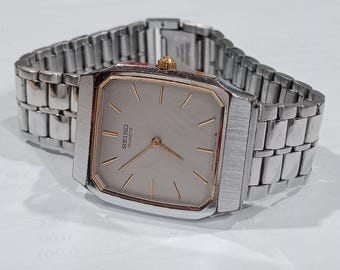 Reloj vintage, Seiko Quartz, estilo años 80, regalo de aniversario, reloj minimalista, fabricado en Japón.