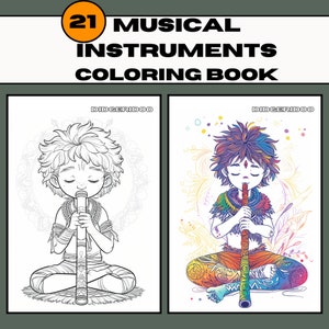 Coloring Symphony, A Musical Journey for Kids, Educational Coloring Pages, Instant Download
