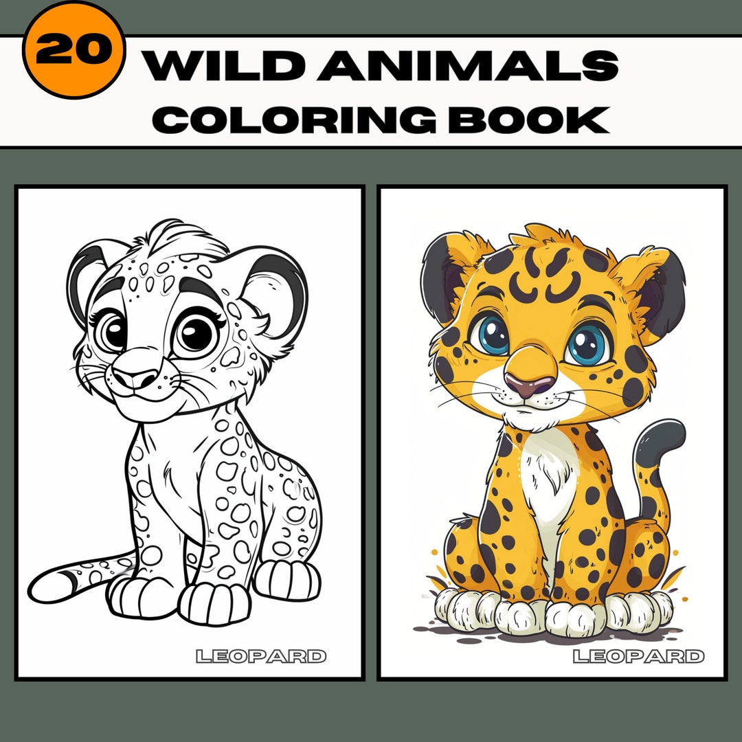 Coloring Safari Adventure: 20 Savanna Scenes for Kids, Coloring Pages