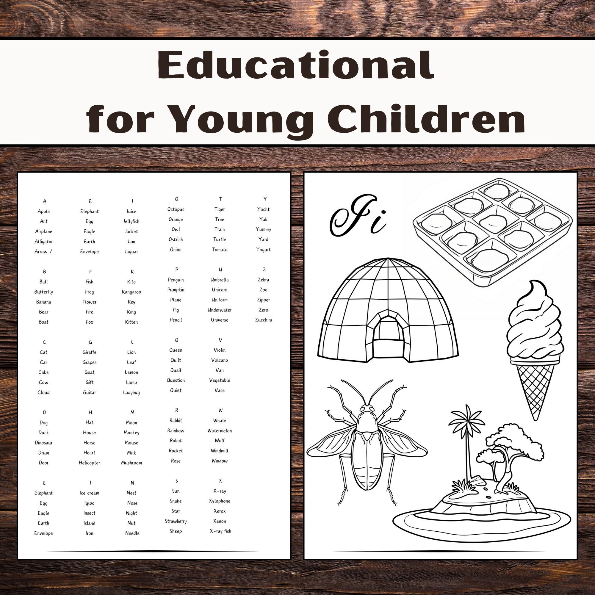 Colorful Alphabet, Educational Coloring Book for Young Children, 8.5x11 ...