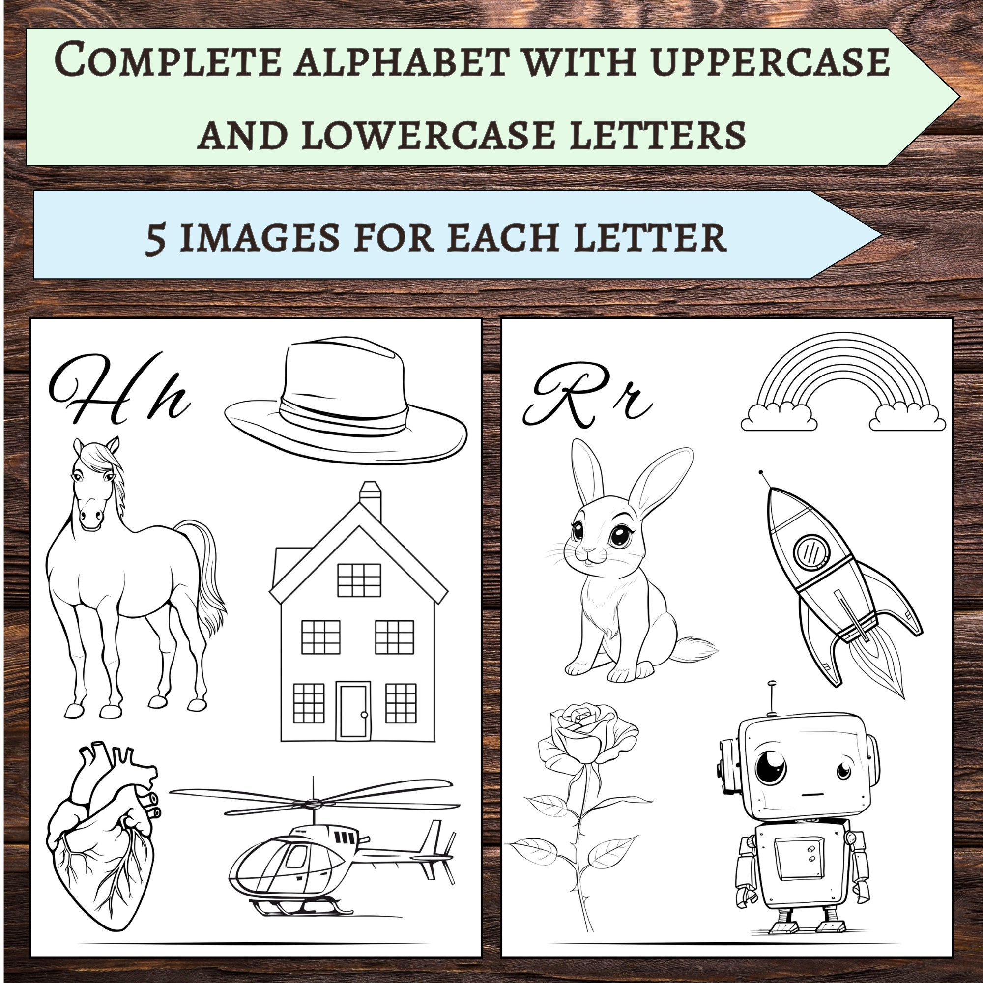 Colorful Alphabet, Educational Coloring Book for Young Children, 8.5x11 ...