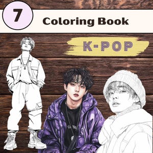 Stylish K-Pop Coloring Pages, Art for Fans. for Teenagers and Children, 8.5x11 and A4 Size, PDF