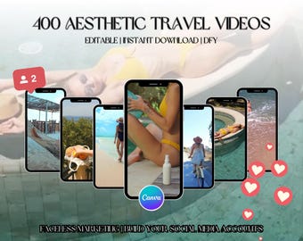 Travel Content Videos for Influencer Lifestyle Social Media Creators | Reels, TikToks, Pinterest Posts