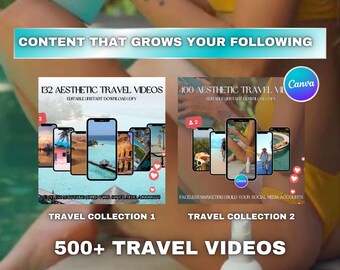 Travel Content Videos for Influencer Lifestyle Social Media Creators | Reels, TikToks, Pinterest Posts