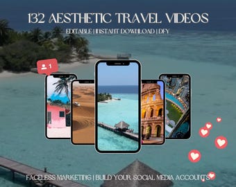 Travel Content Videos for Influencer Lifestyle Social Media Creators | Reels, TikToks, Pinterest Posts