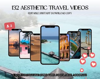 Travel Content Videos for Influencer Lifestyle Social Media Creators | Reels, TikToks, Pinterest Posts