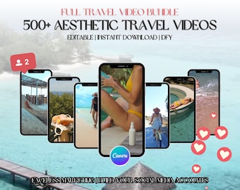 Travel Content Videos for Influencer Lifestyle Social Media Creators | Reels, TikToks, Pinterest Posts