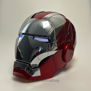 Comic Con Ironman Mask - Marvel Avengers MK5/ silver metallic  - Fully Operational, Worldwide free shipping, birthday gift