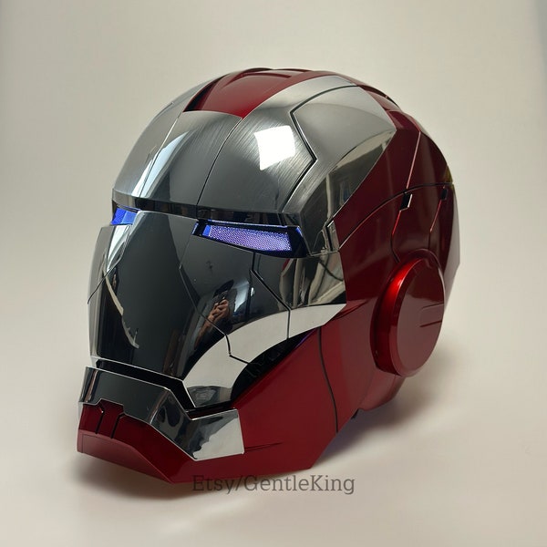 Comic Con Ironman Mask - Marvel Avengers MK5/ silver metallic - Fully Operational, Worldwide free shipping, birthday gift