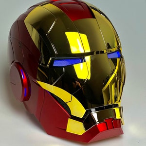 Comic Con Ironman Mask - Marvel Avengers MK5 2.0 shiny gold  - Fully Operational, Worldwide free shipping, birthday gift