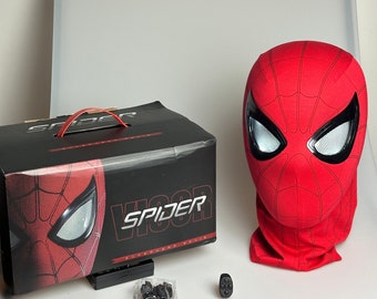 Masque Spider Man électronique clignotant - Commande à distance incluse, livraison gratuite dans le monde entier, cadeau d’anniversaire pour les garçons, jouet Spider Man