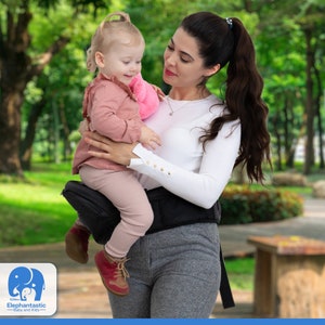 Elephantastic Baby Hüftsitz Tragehilfe 125cm 40cm Verlängerung Ergonomischer Hüftgurt für Neugeborene & Kleinkinder, Tragetuchgurt Bild 6