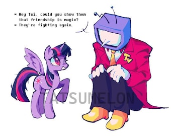 Tenna and Twilight Sparkles Deltarune MLP Print