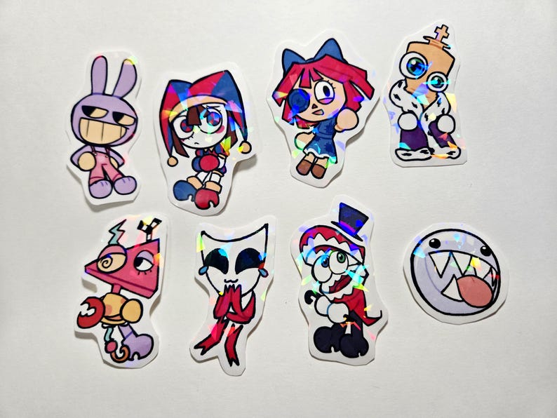 The Amazing Digital Circus TADC Vinyl Stickers (Pomni, Jax, Ragatha, Kinger, Zooble, Gangle) image 2