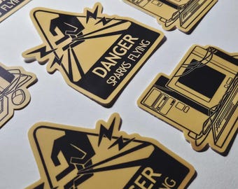 Computer Warning Sparks Flying PC 3 Inch Sticker