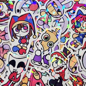 The Amazing Digital Circus TADC Vinyl Stickers (Pomni, Jax, Ragatha, Kinger, Zooble, Gangle) image 1