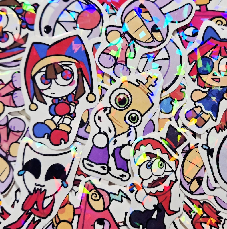 The Amazing Digital Circus TADC Vinyl Stickers (Pomni, Jax, Ragatha, Kinger, Zooble, Gangle) image 1