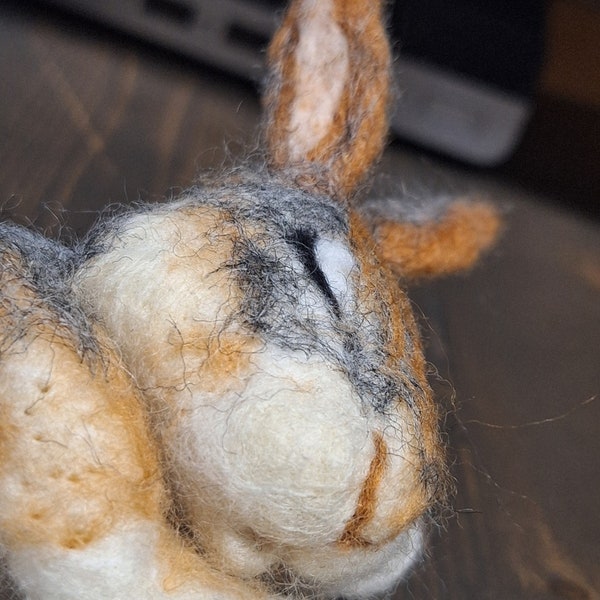 Handmade Needle Felt Baby Sleeping Bunny