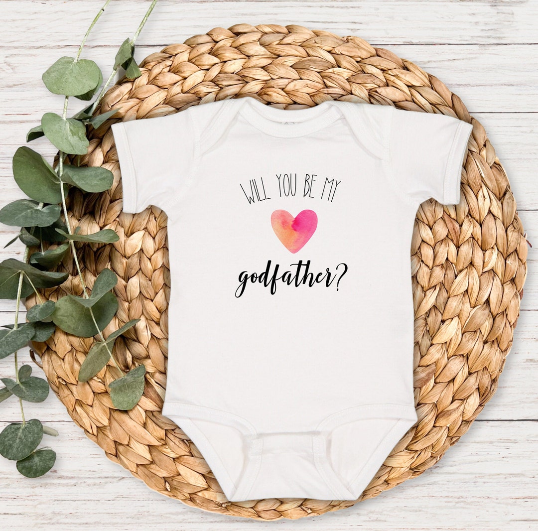 Will You Be My Godfather Baby Onesie, Cute Pregnancy Announcement