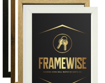 80x40 cm Wooden Photo Frame: Modern Oak, Walnut, White Poster Frames