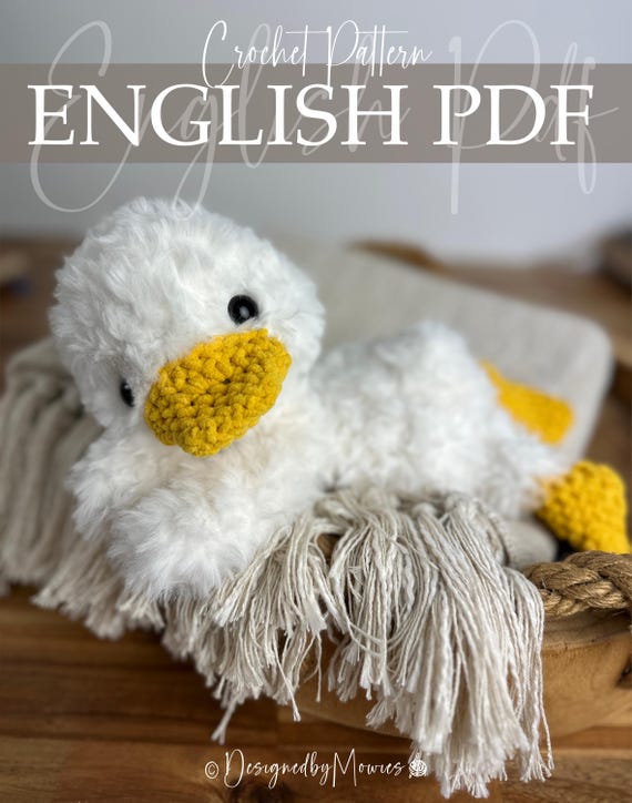 Extra Soft Plush Chick Crochet Pattern • Fur Yarn Baby Duck / Goose • Advanced Beginner/ Intermediate Large Plush PDF • Cozy Handmade Toy