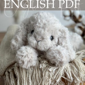 Häkelanleitung für einen extraweichen Plüschhasen • Großer, flauschiger Hase • Amigurumi-Hasen aus Kunstfell • PDF für Fortgeschrittene/Mittelstufe • Sofort-Download