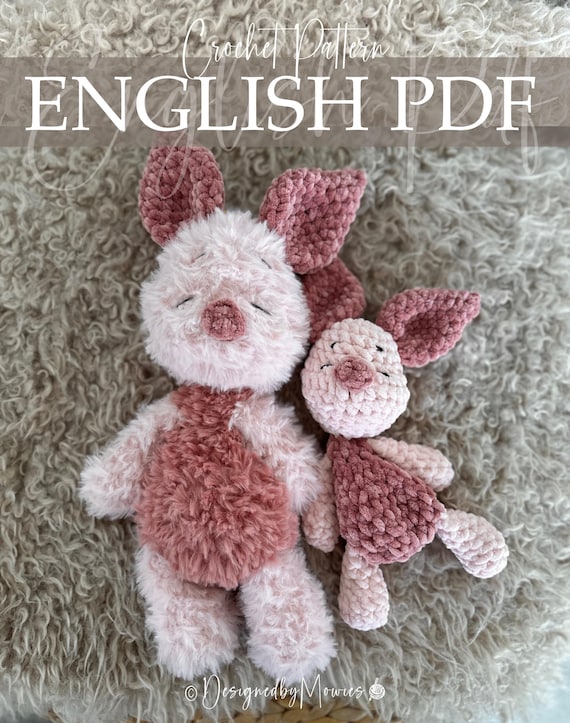 Storybook Pig Crochet Pattern • Cute Plush Pig • Fur & Chenille Yarn • Beginner Friendly Amigurumi PDF • Instant Download