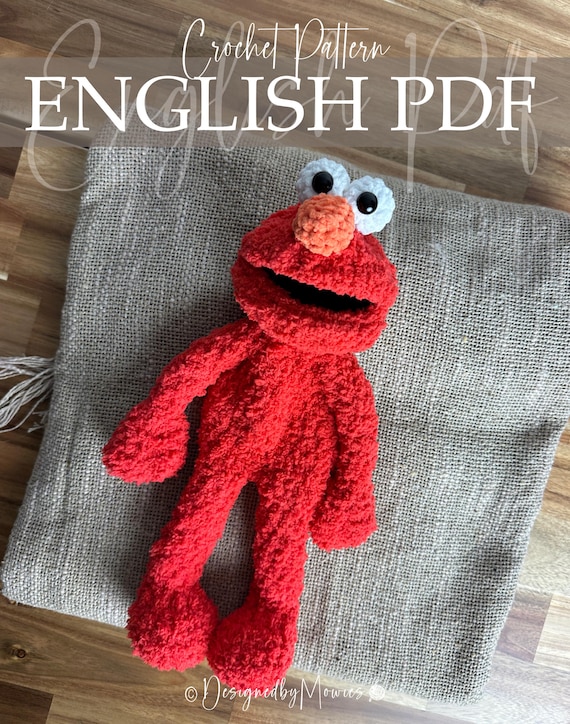 Cute Crochet Pattern, Elmo – Exclusive, Unique Amigurumi Toy – PDF Pattern - Low sew - video support