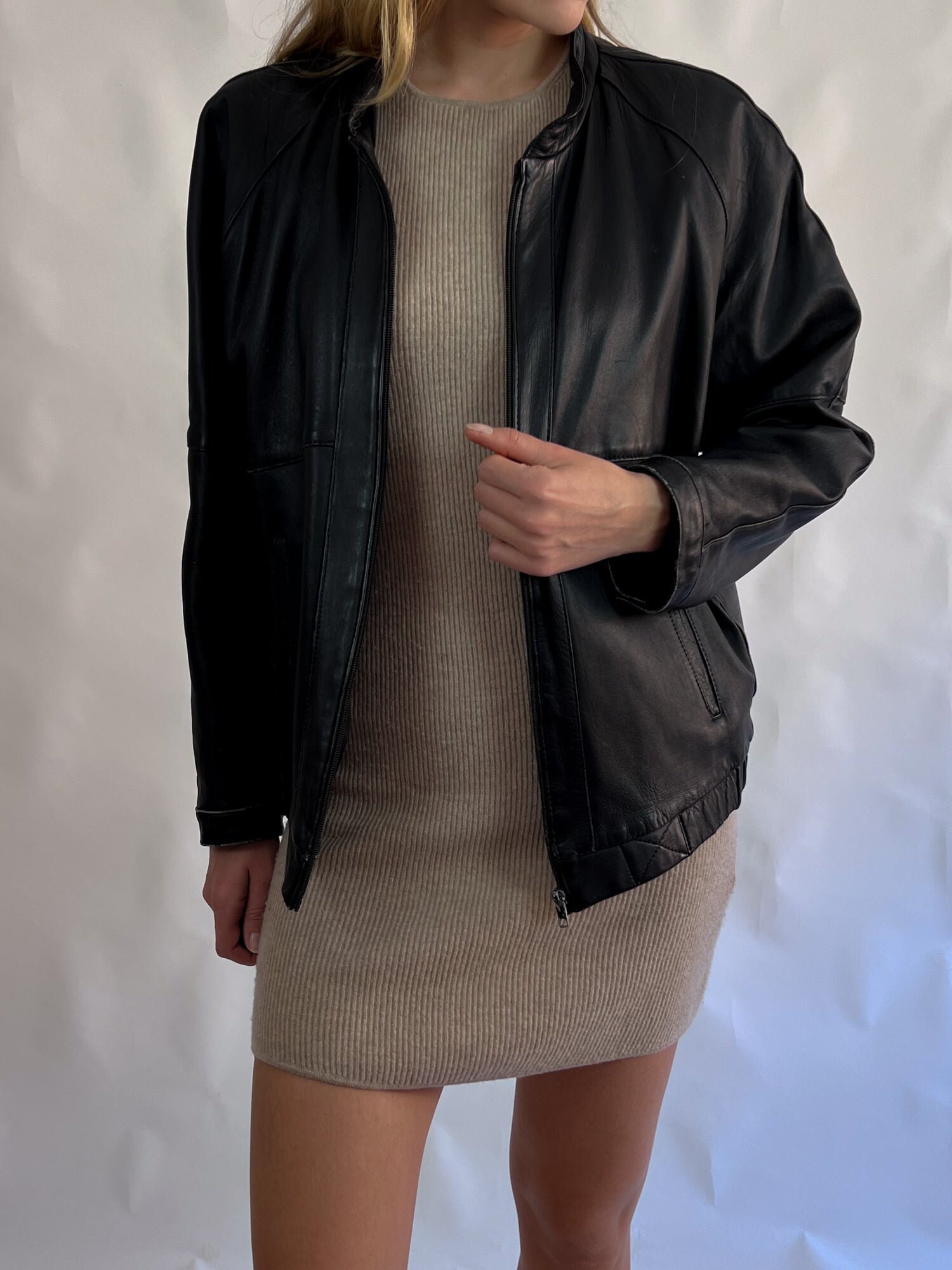 Vintage Leather Jacket Black - Etsy