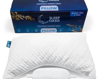 Sleep Oasis, Side and Back Sleeper Pillow for Neck and Shoulder Pain Relief, Queen Size