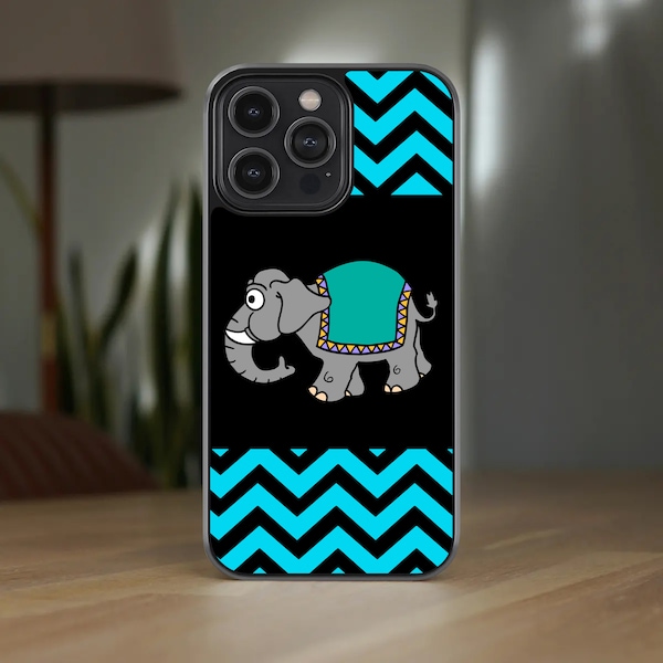 Chevron Elephant Cute Print Cover iPhone 7 8 X Xs Xr Se 11 12 13 14 15 Mini Pro Max Plus Samsung Case