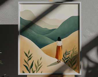 Japandi wall art | Printable wall art | ai art print | Vertical minimalistic absctact art | downloadable art work | ai art digital download
