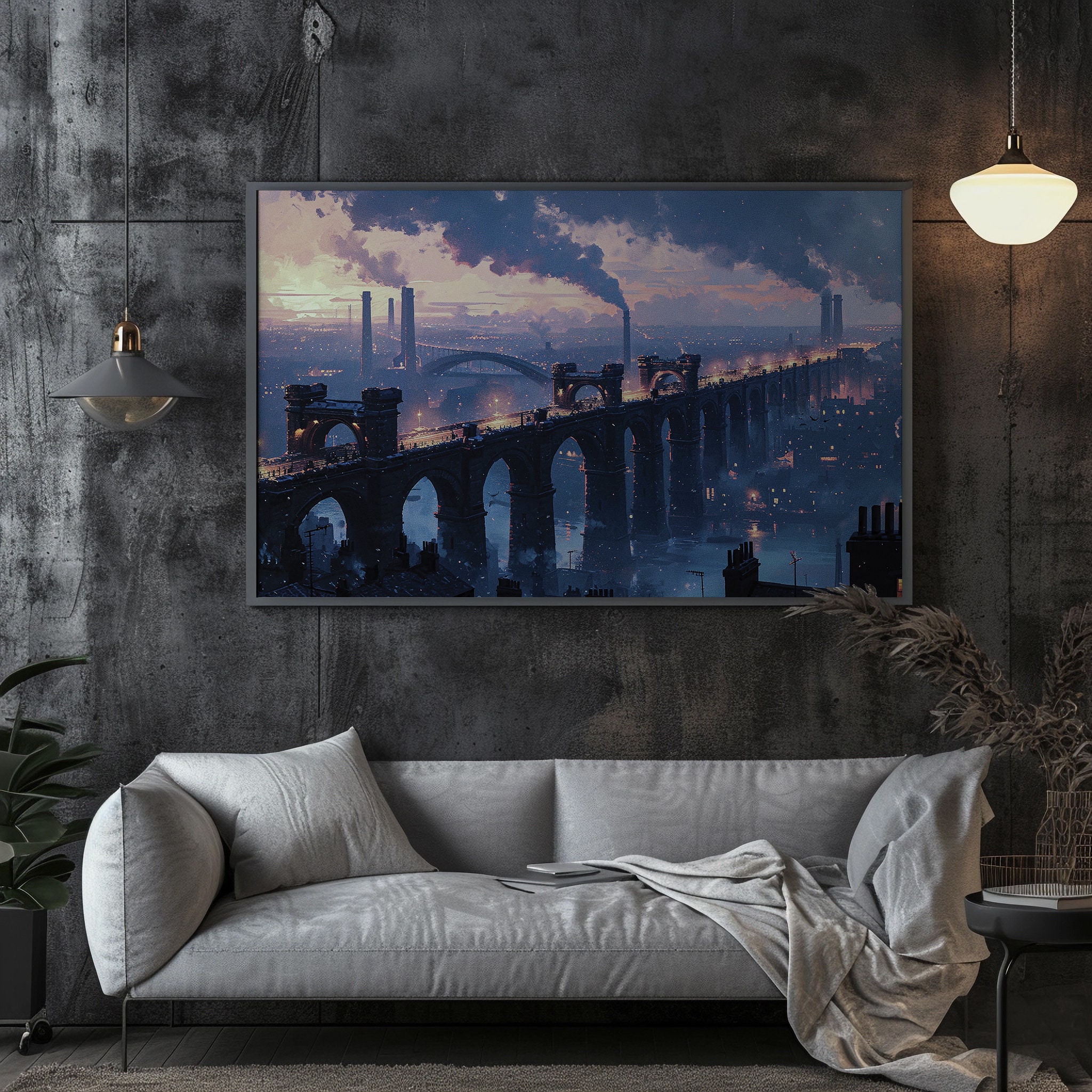 Printable Industrial Wall Art Painting Horizontal 32 Picture