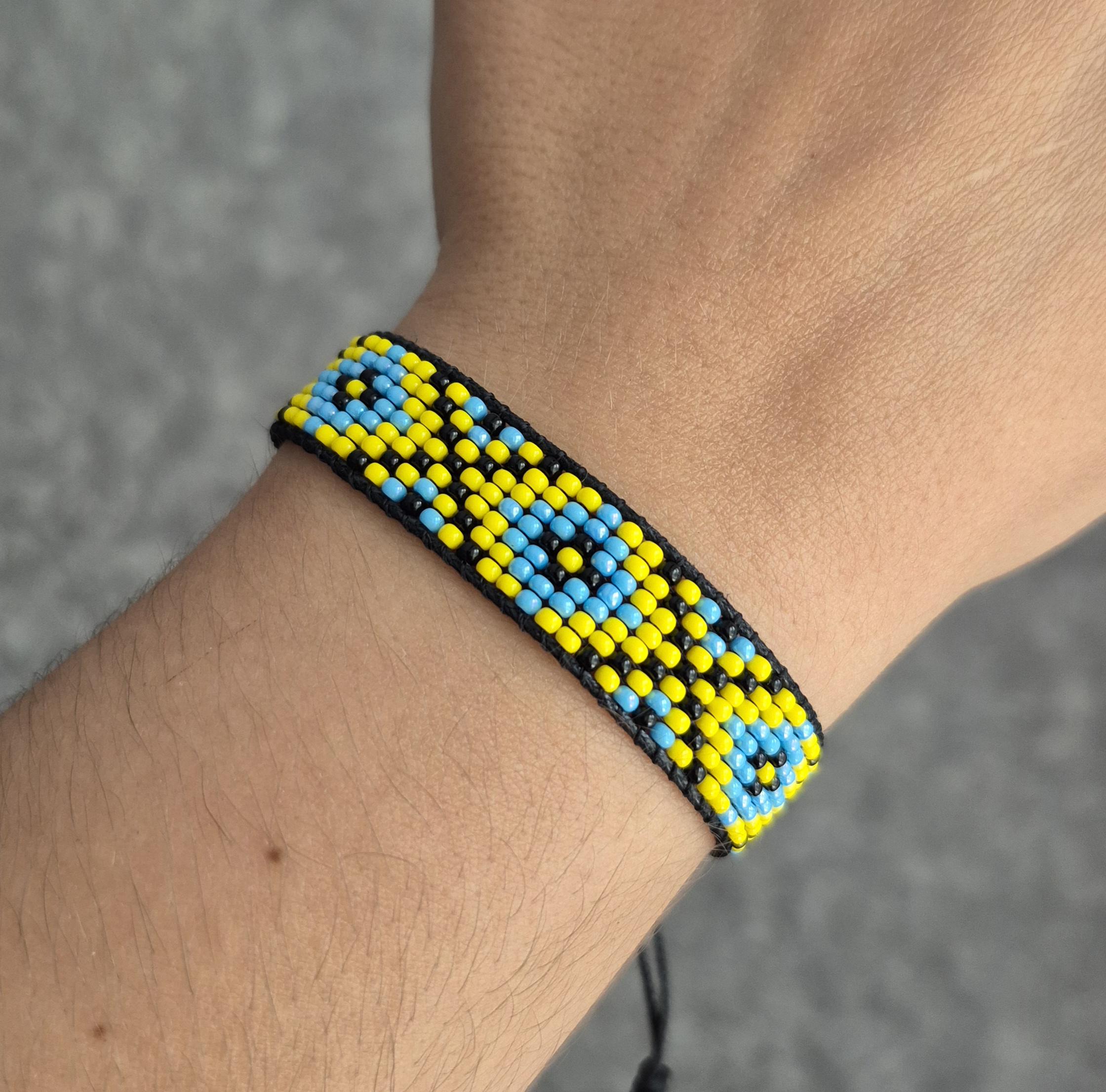 Ukrainisches Armband, blau gelb