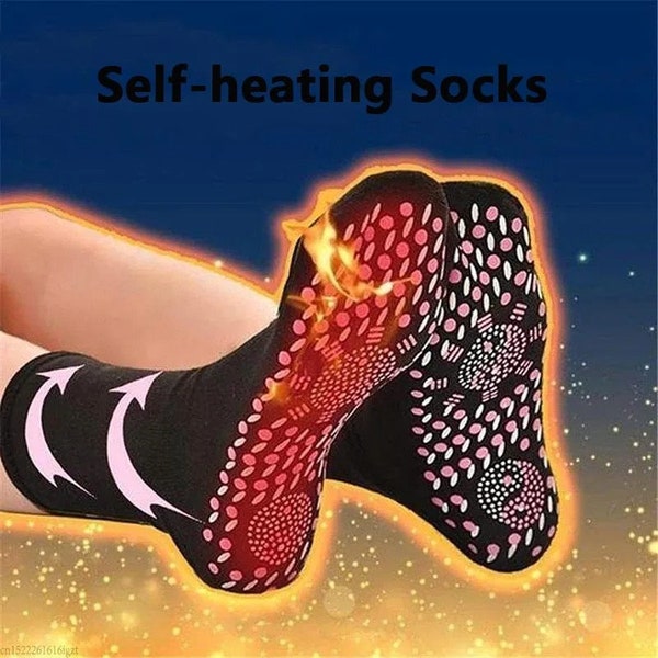 6 pairs of Unisex Self-Heating Magnetic Socks - Tourmaline Therapy for Comfort & Wellness. Breathable and Soothing Foot Massage.