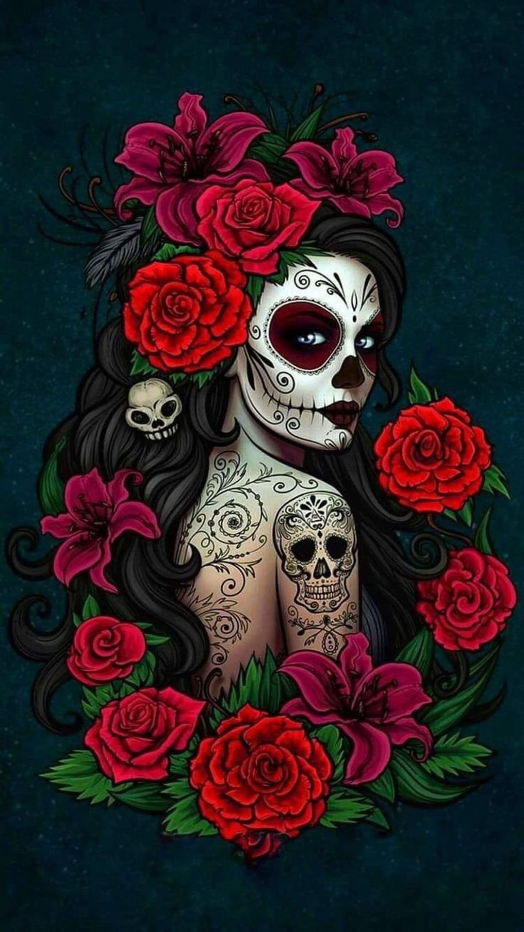 Girl Skeleton Woman Halloween, Digital Art Print, Digital Download
