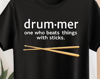 Funny Drummer Definition Shirt – Drum Player Gift with Drumsticks Graphic Musician Tee