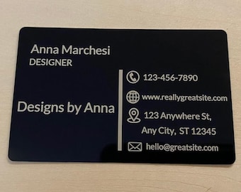 Custom Metal Business Card Engraved Aluminum Card Modern Executive Design Laser