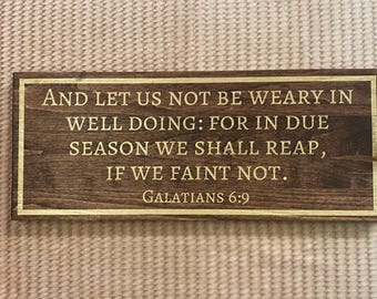 Personalized Bible Verse Wood Sign: Custom Scripture Plaque