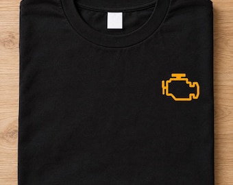 Check Engine Light Shirt, Mechanic T-Shirt, Car Enthusiast Gift, Automotive Technician Tee, Small Chest Graphic, Unisex Car Lover Shirt