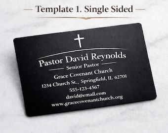 Pastor Metal Business Card Custom Engraved Aluminum Church Ministry Leader Premium Luxury Design