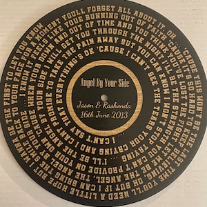 Custom Vinyl Song Lyrics Sign, Personalized Wedding Song Lyrics Engraved, Wooden Anniversary Gift, First Dance Lyrics, Custom Song Lyric Art