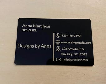 Ultra Thick Metal Business Card 0.8mm Luxury Aluminum Executive Laser Engraved Custom Design