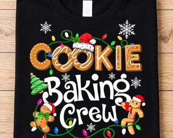 Cookie Baking Crew Christmas Shirt, Gingerbread Baking T-Shirt, Holiday Cookie Decorating Tee, Christmas Baker Gift, Family Baking Party