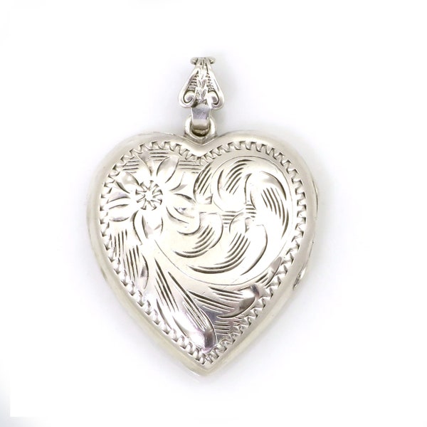 Vintage Ladye Fayre Sterling Silver Pendant Heart Locket Pre-Owned