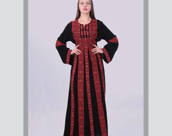 Palestinian Thobe Thob Embroidery Tatreez Red Sanabel